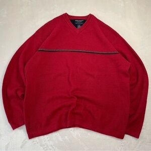 VTG American Eagle V Neck Knit Sweater Red Stripe Mens Sz XL Preppy Y2K 90s